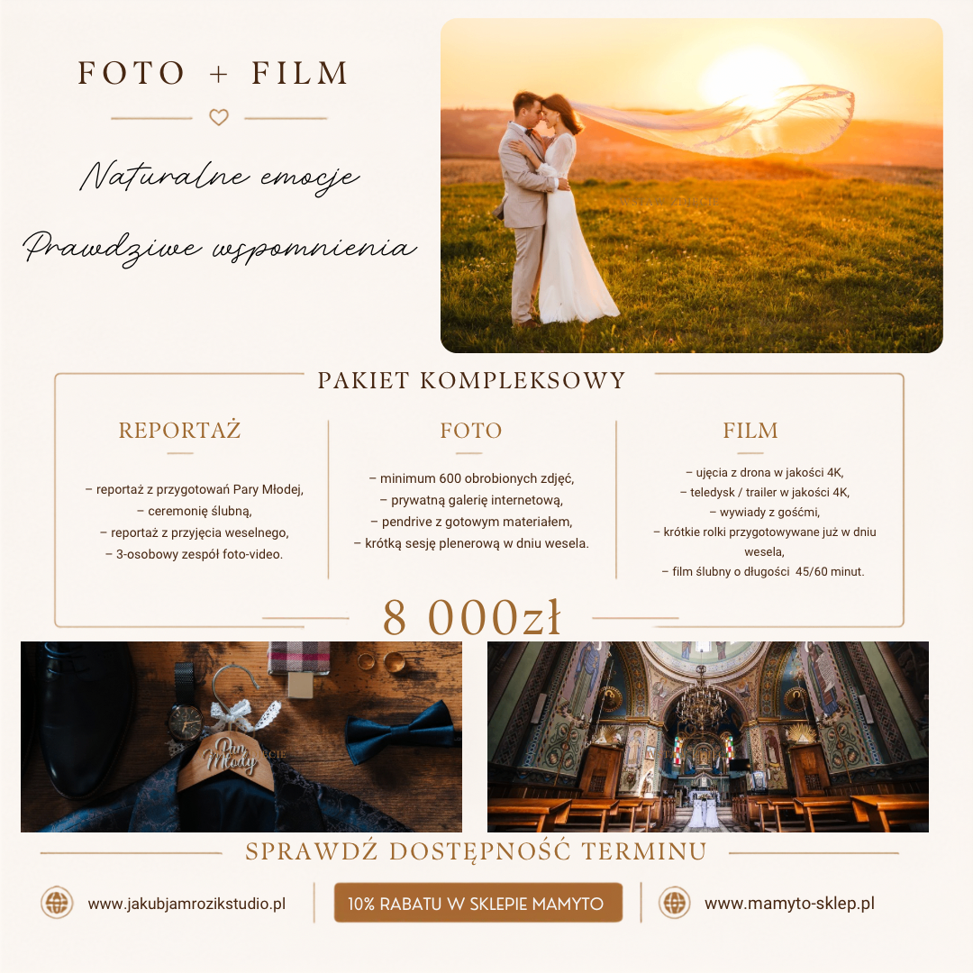 Naturalne emocje i prawdziwe wspomnienia – fotografia i film ślubny